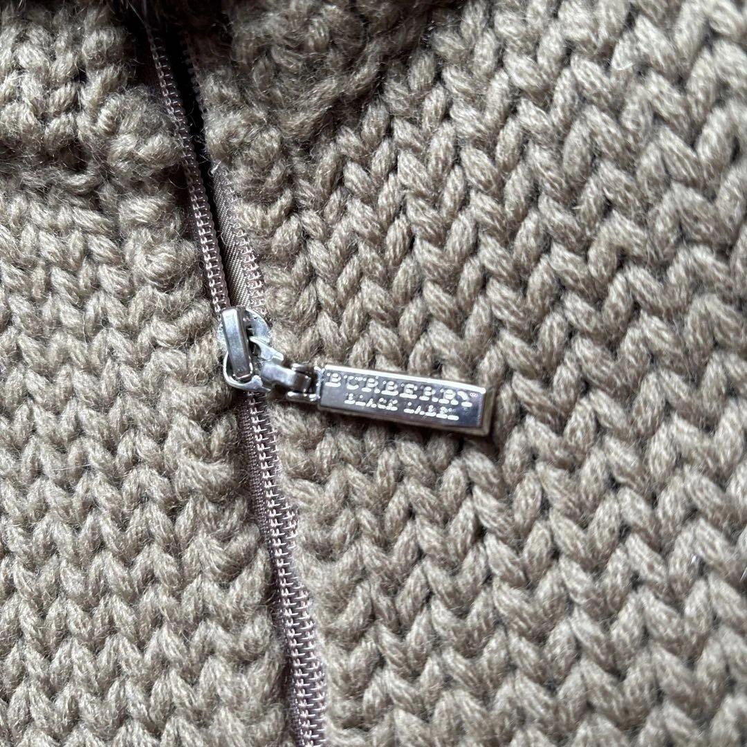 本日限定価格　バーバリーブラックレーベル　ニットブルゾンラビットファー付き