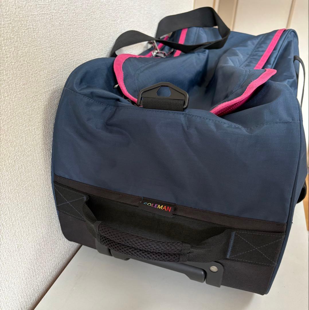 Coleman ボストンバッグキャリー　ネイビー/ピンク