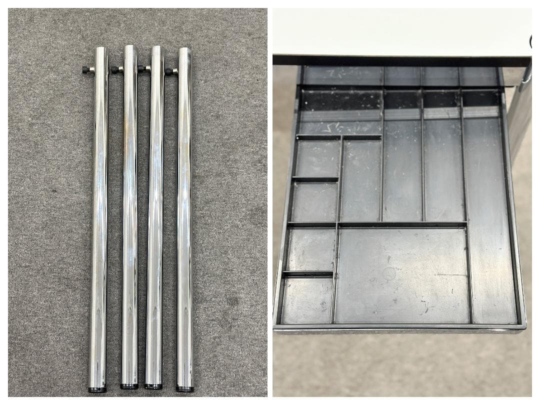 USMハラー■ミーティングテーブル　白　W1500　ペントレイ付　会議　オフィス