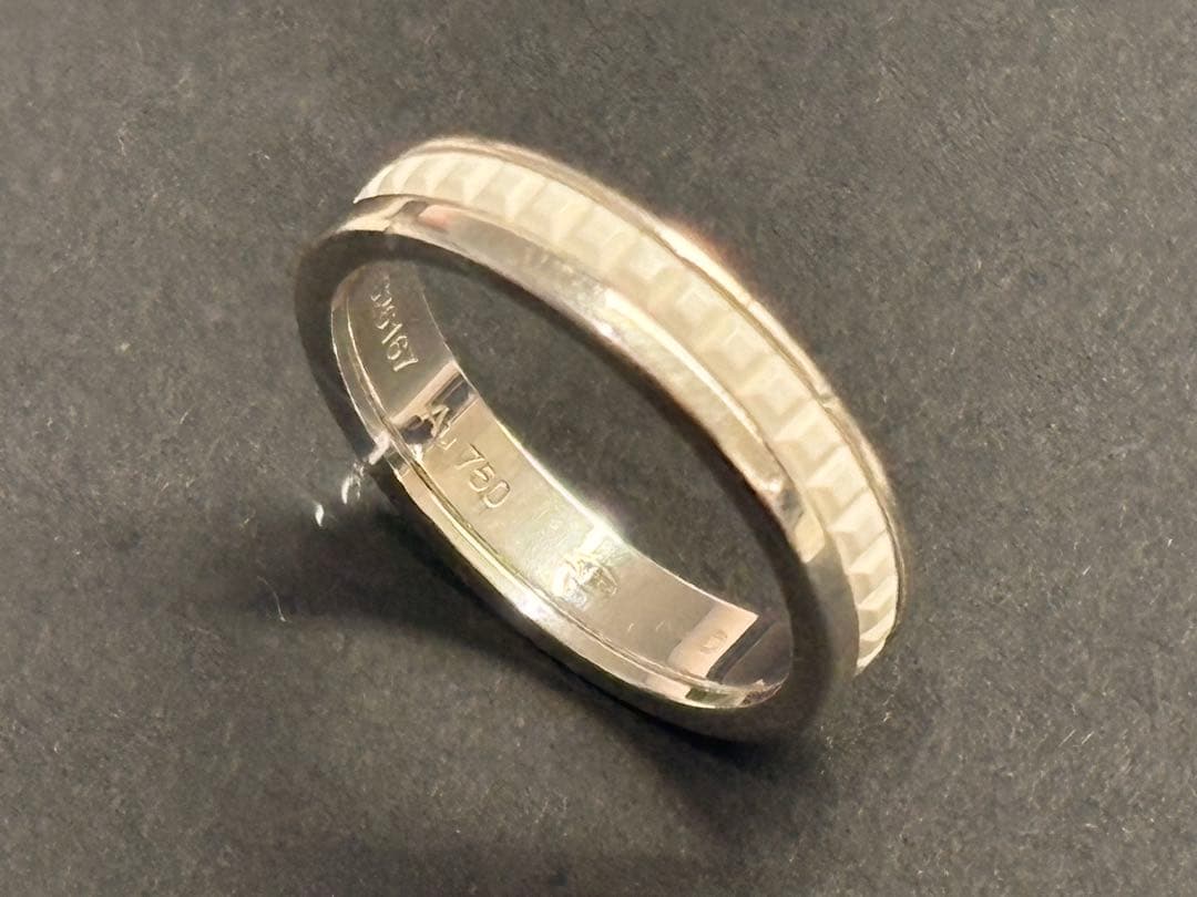 ★送料込★ ブシュロン 750 キャトル ダブルホワイト リング ハーフ 51