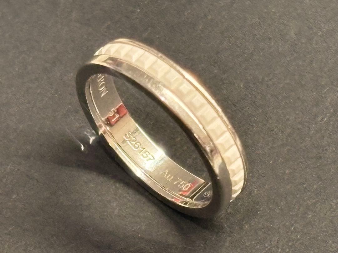 ★送料込★ ブシュロン 750 キャトル ダブルホワイト リング ハーフ 51