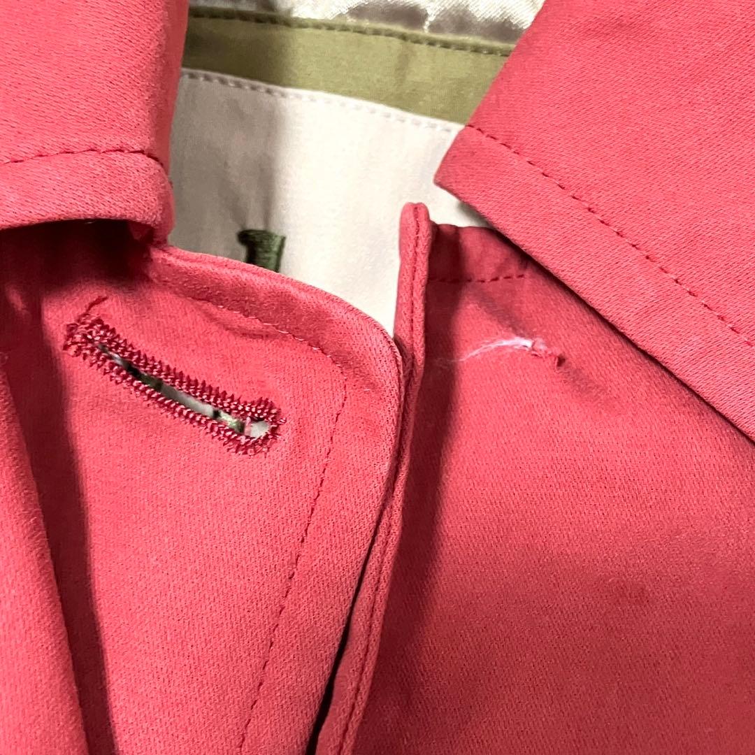 XL ライナー　バーバリーズ　ステンカラーコート　フード　ノバチェック　赤