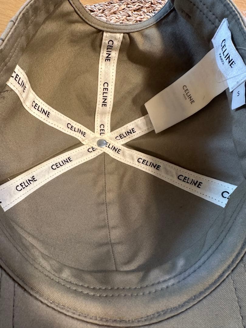 Celine セ カーキ ベースボールキャップ S