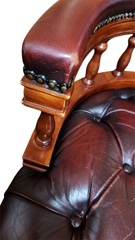 ★ドクターチェア キャプテンチェア アンティーク風 革張り 回転椅子