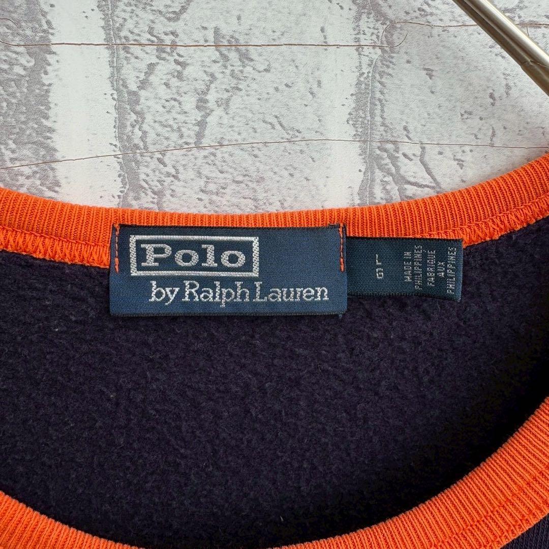 ポロラルフローレン　ラルフローレン　ワッペン刺繍　スウェット　トレーナー　L