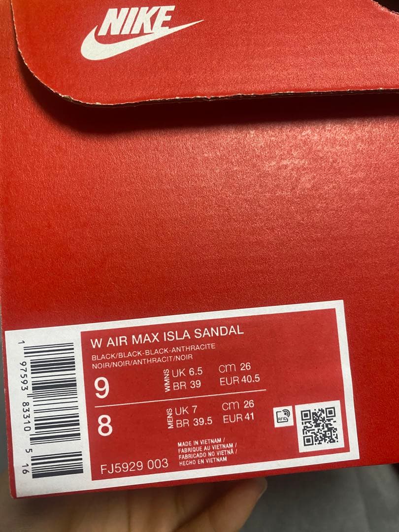 靴 Nike WMNS Air Max Isla Sandal black 26cm