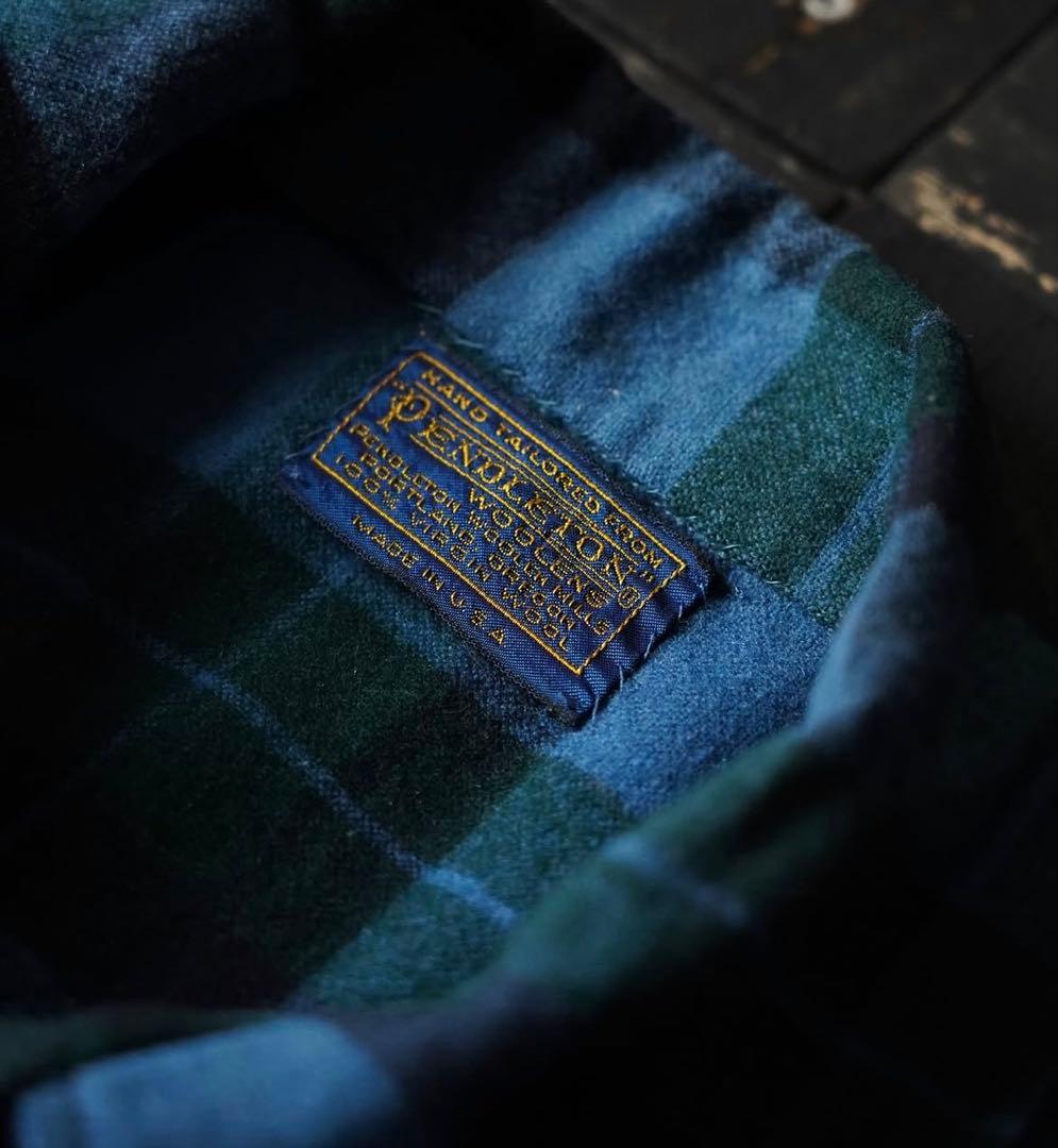 60's PENDLETON USA製 オンブレ　ウールオープンカラーシャツ