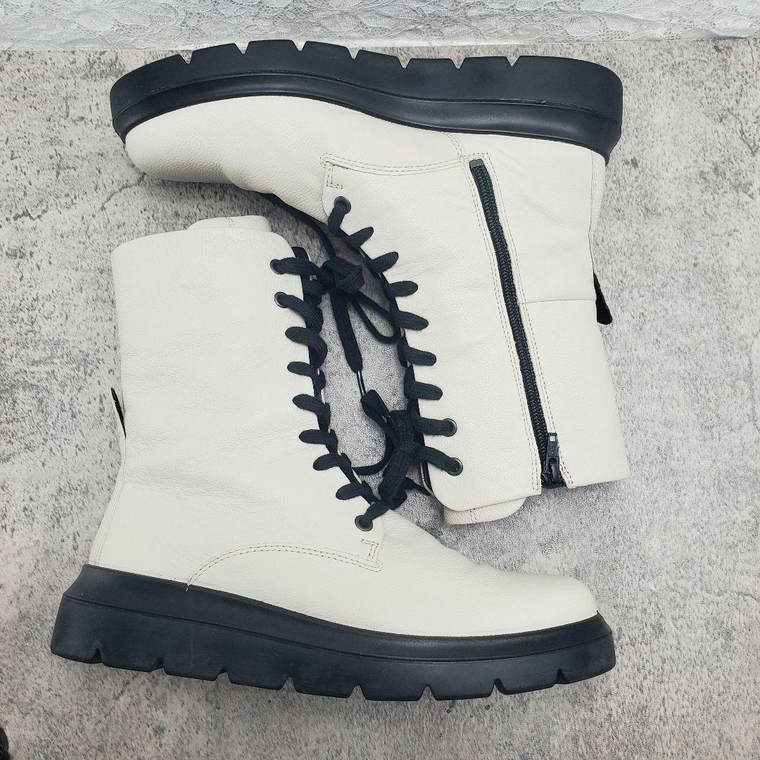 美品✨ECCO NOUVELLE ヌーベル レースアップブーツ 本革 撥水 39