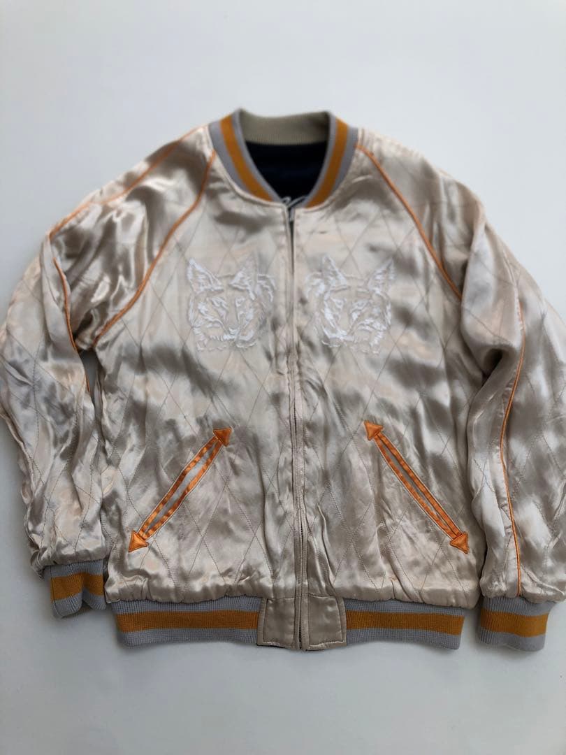 旧ドゥニーム　スカジャン 鷹刺繍 ネイビー