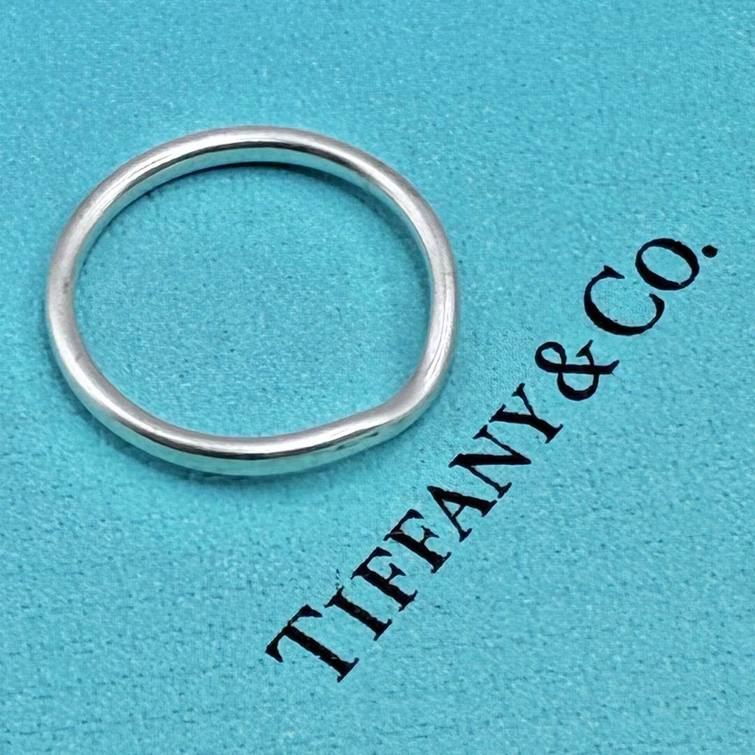 【大きいサイズ】ティファニー　16号　カーブド　バンド　リング　シルバー　美品