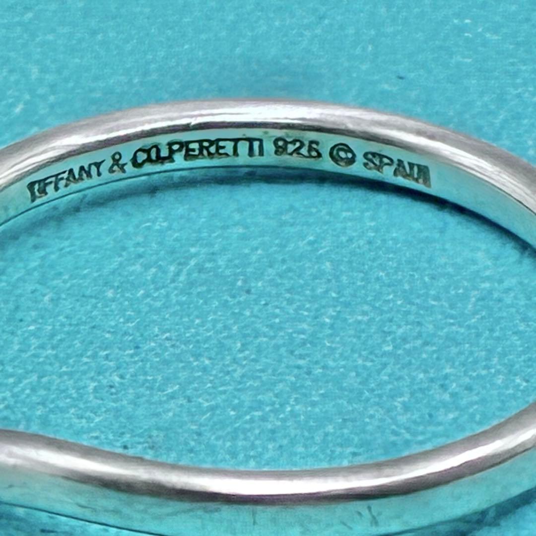 【大きいサイズ】ティファニー　16号　カーブド　バンド　リング　シルバー　美品