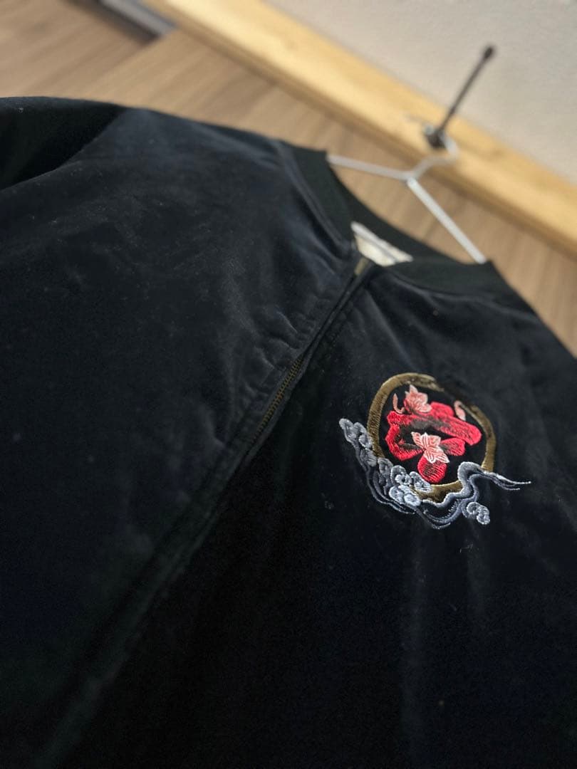 リナ【オスティア・ジャパン衣】黒のベロアスカジャン 龍刺繍　M