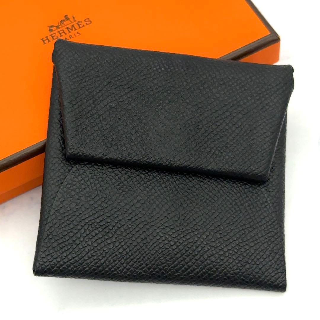 【超極美品】HERMES エルメス バスティア エプソン 黒 ケース