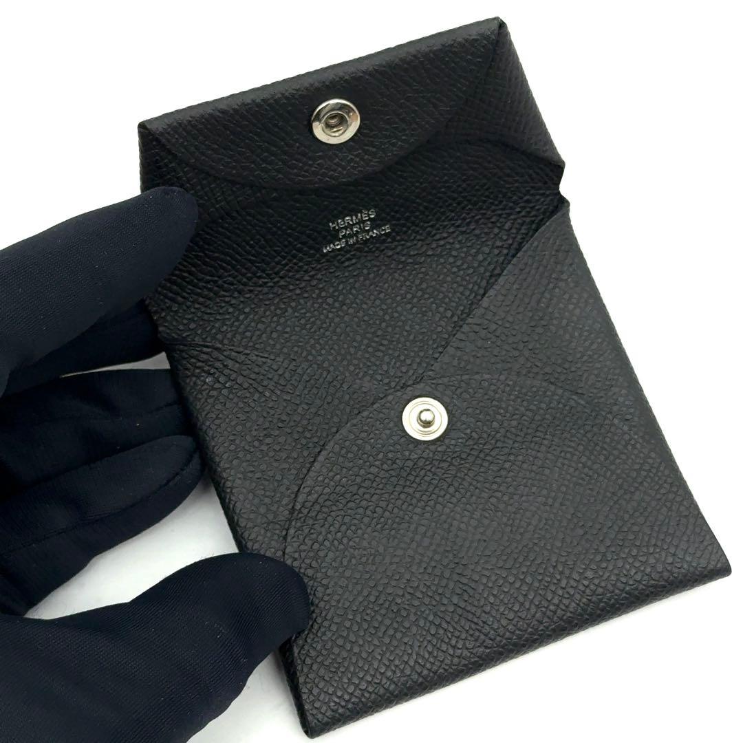 【超極美品】HERMES エルメス バスティア エプソン 黒 ケース