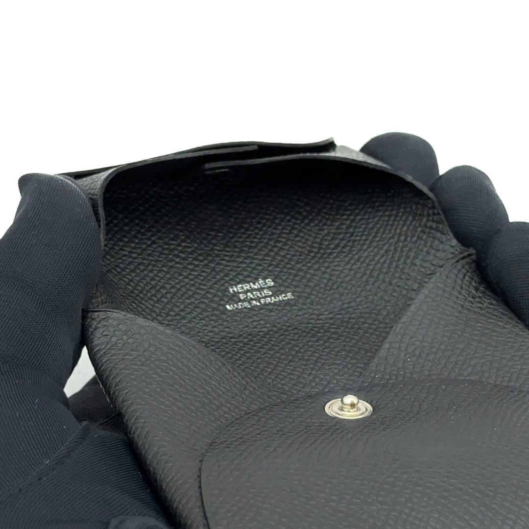 【超極美品】HERMES エルメス バスティア エプソン 黒 ケース