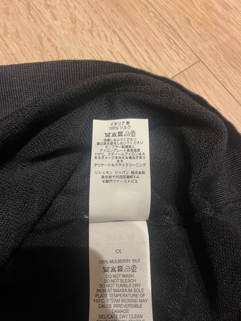 【SALE】Dunhill ダンヒル シルク100%ダークネイビー ポロシャツL