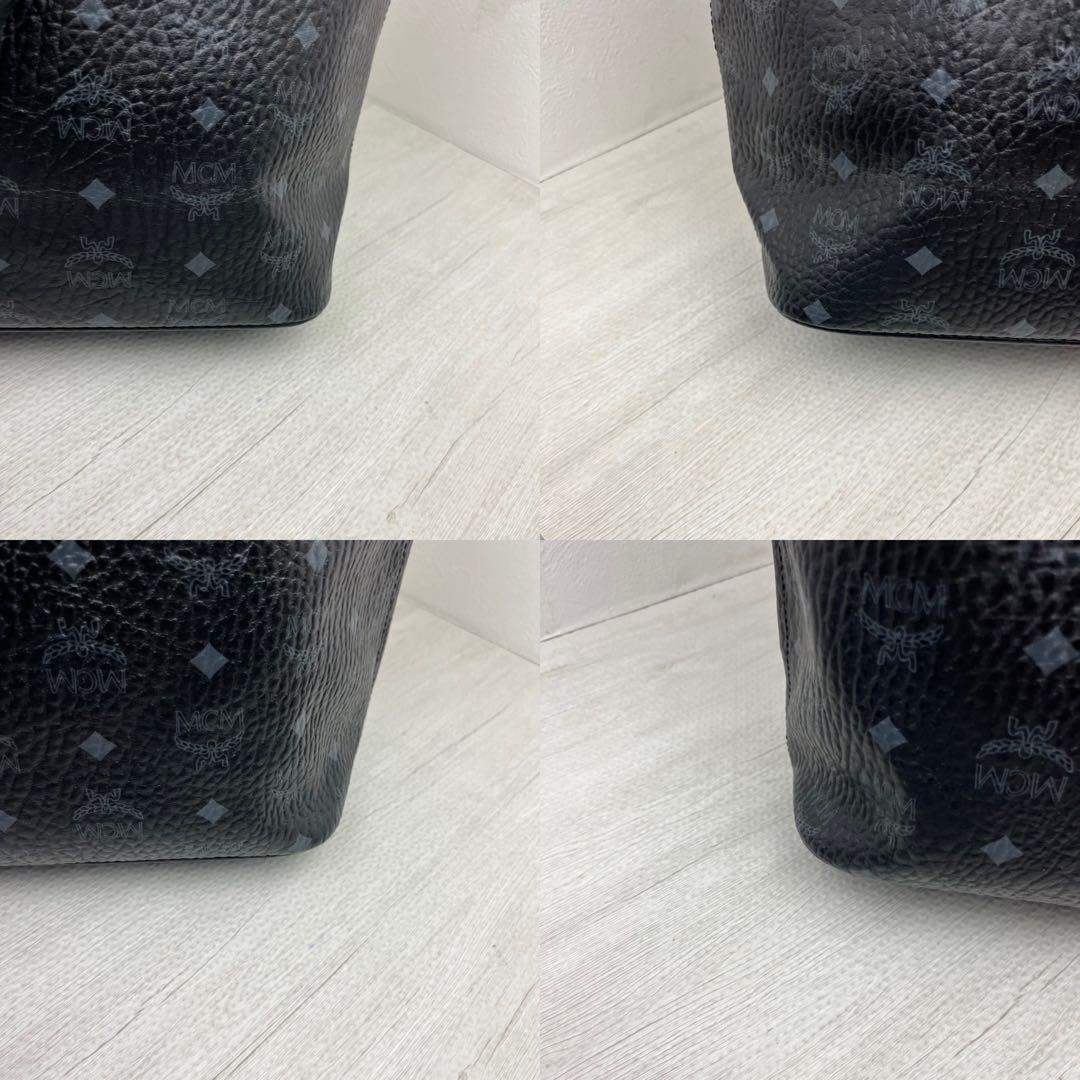 美品✨ MCM トートバッグ ヴィセトス モノグラム レザー ブラック A4◎