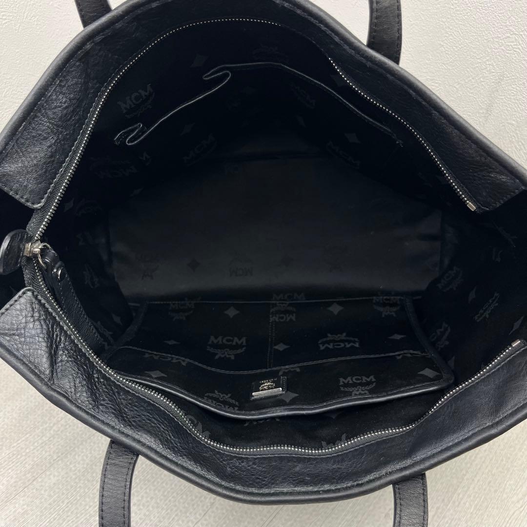 美品✨ MCM トートバッグ ヴィセトス モノグラム レザー ブラック A4◎