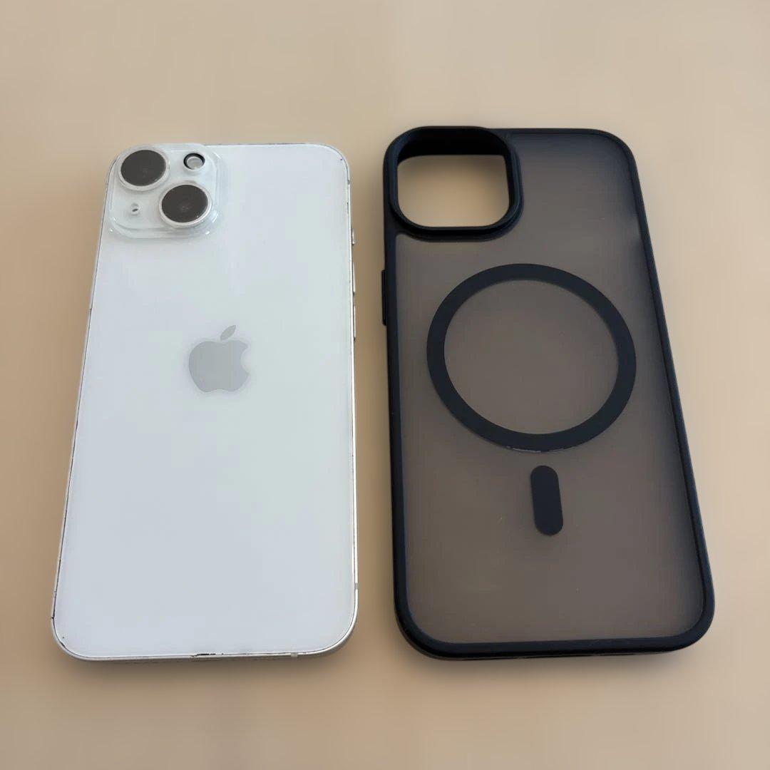 iphone14 128GB スターライト、バッテリー交換済、カバー付き