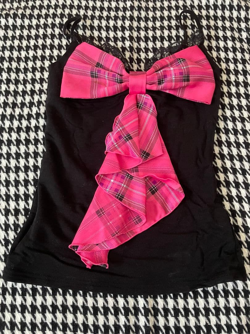 希少 MA＊RS マーズ リボン付き黒キャミソール