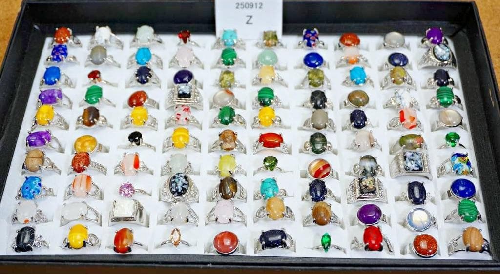 [48] 天然石 ファッションリング 100点 指輪 Nz8-250912Z