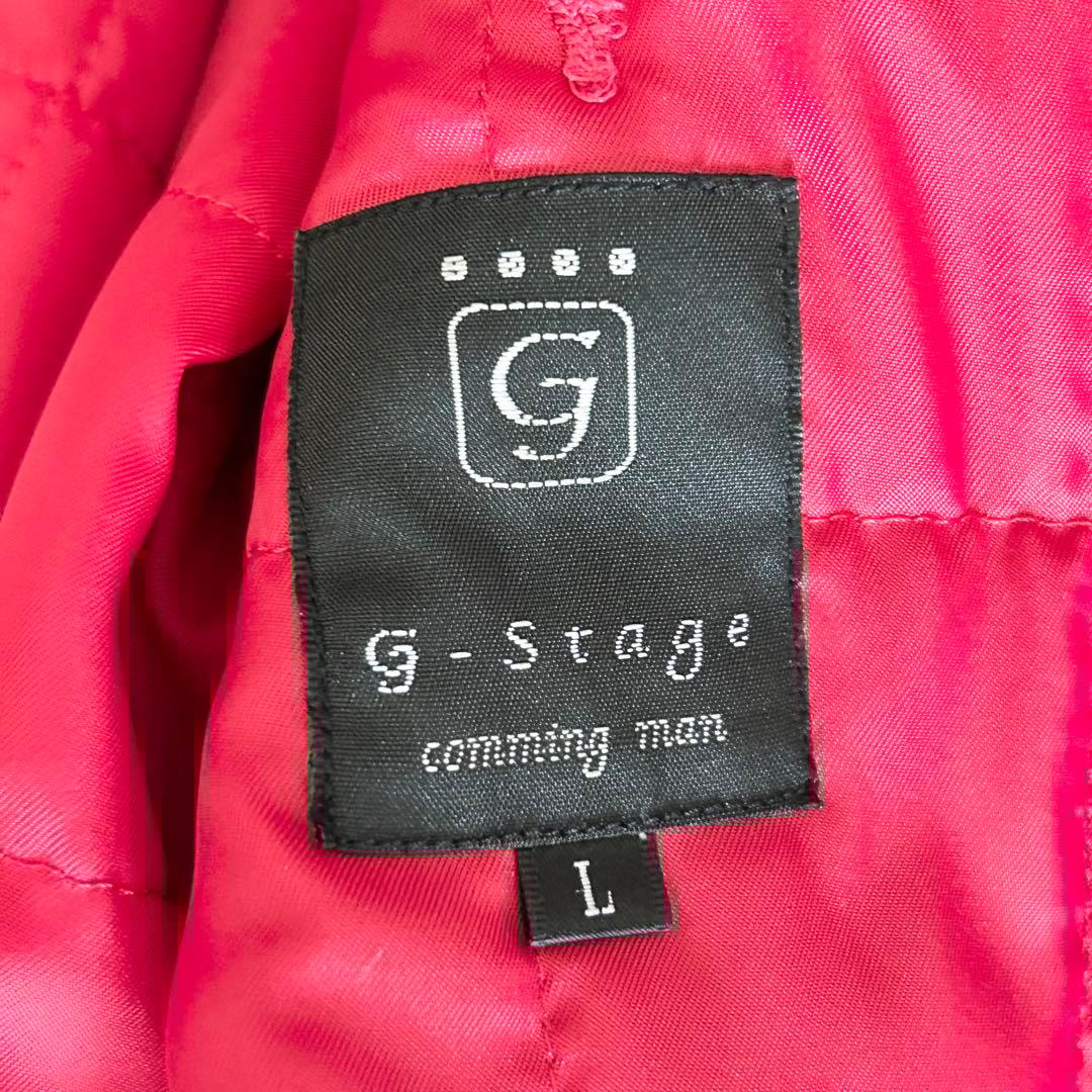 G-stage ライダースジャケット 革ジャン 羊革 ワッペン【L】