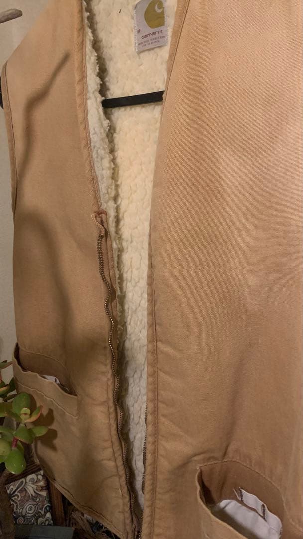 美品Carhartt vintageUSAベージュ ダッグベストゴールデンサイズ
