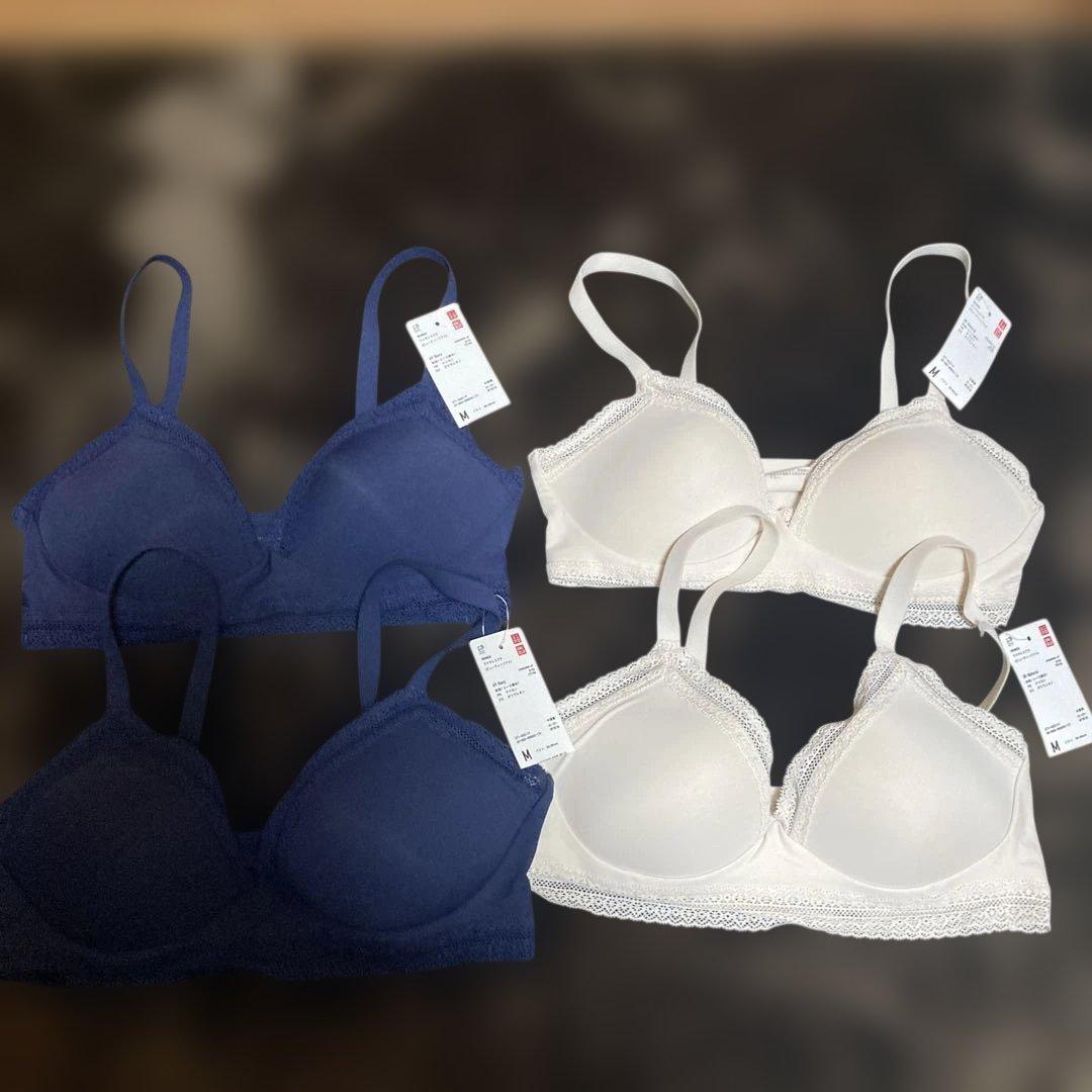 新品　UNIQLO ワイヤレスブラ(ビューティソフト) 4枚セット Mサイズ