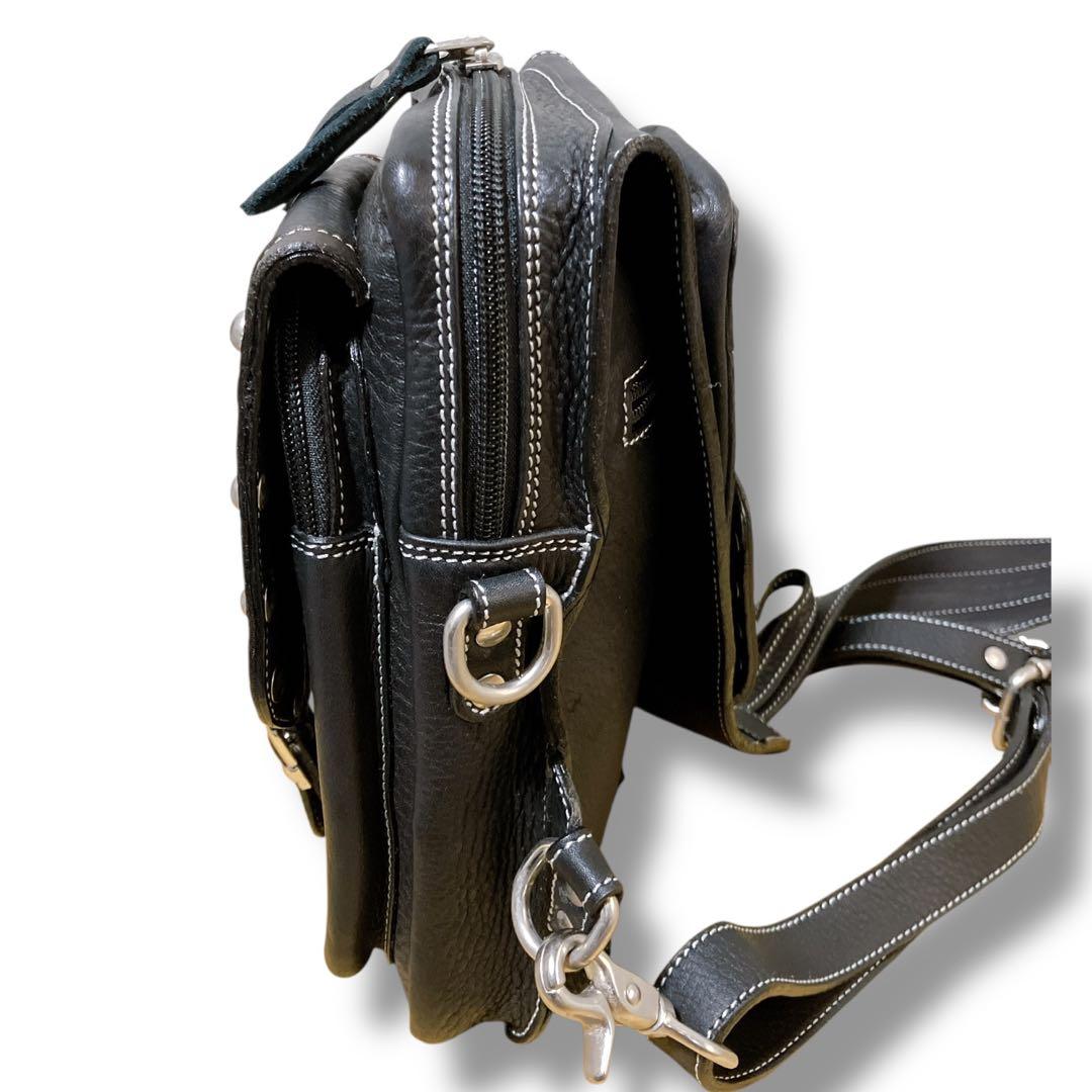 ワイルドハーツ 良品 3way y2k スタッズ 多収納 ボディバッグ ブラック