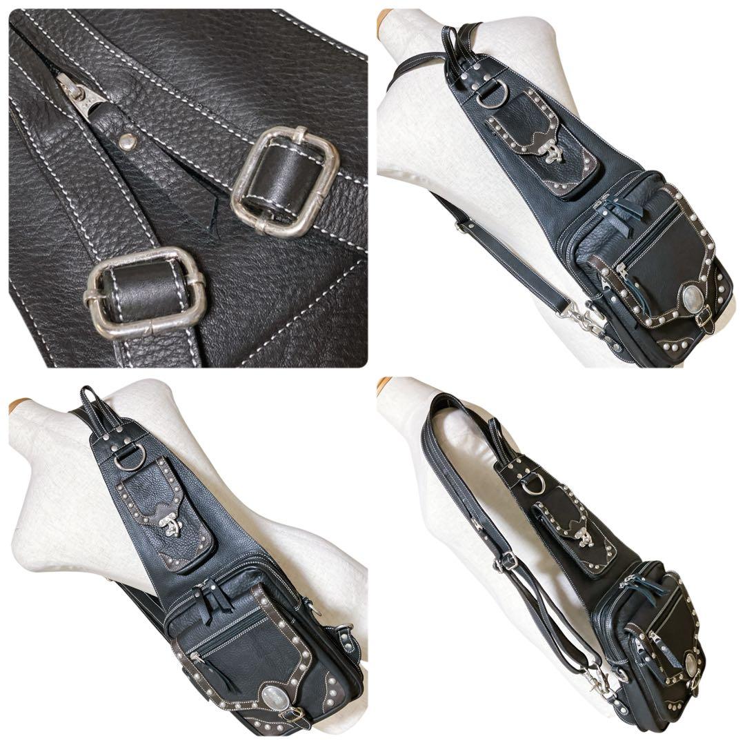 ワイルドハーツ 良品 3way y2k スタッズ 多収納 ボディバッグ ブラック