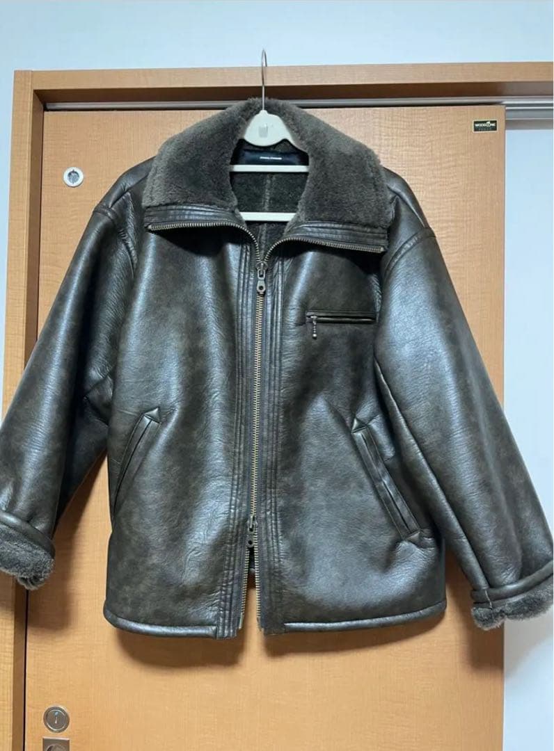 値下げ　ジャーナルスタンダード　フェイクレザーボアブルゾン　ブラウン