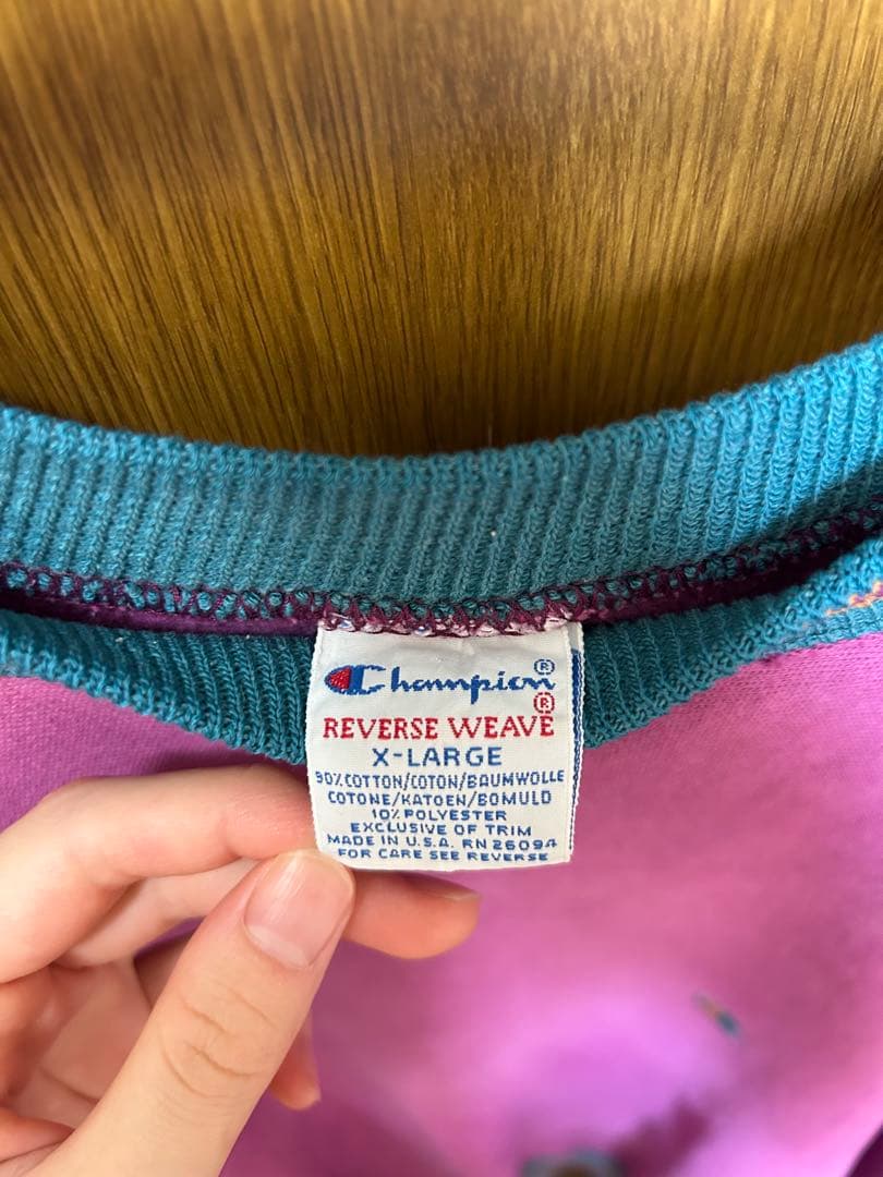 チャンピオン ￼ リバースウィーブ 90s アメリカ製 リブライン XXL 紫色