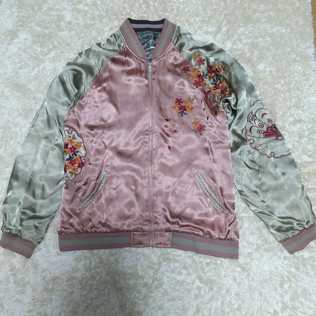 ま*ー様 大*鳥様 大人気！花旅楽団 リバーシブル スカジャン 刺繍 和柄　Lサ