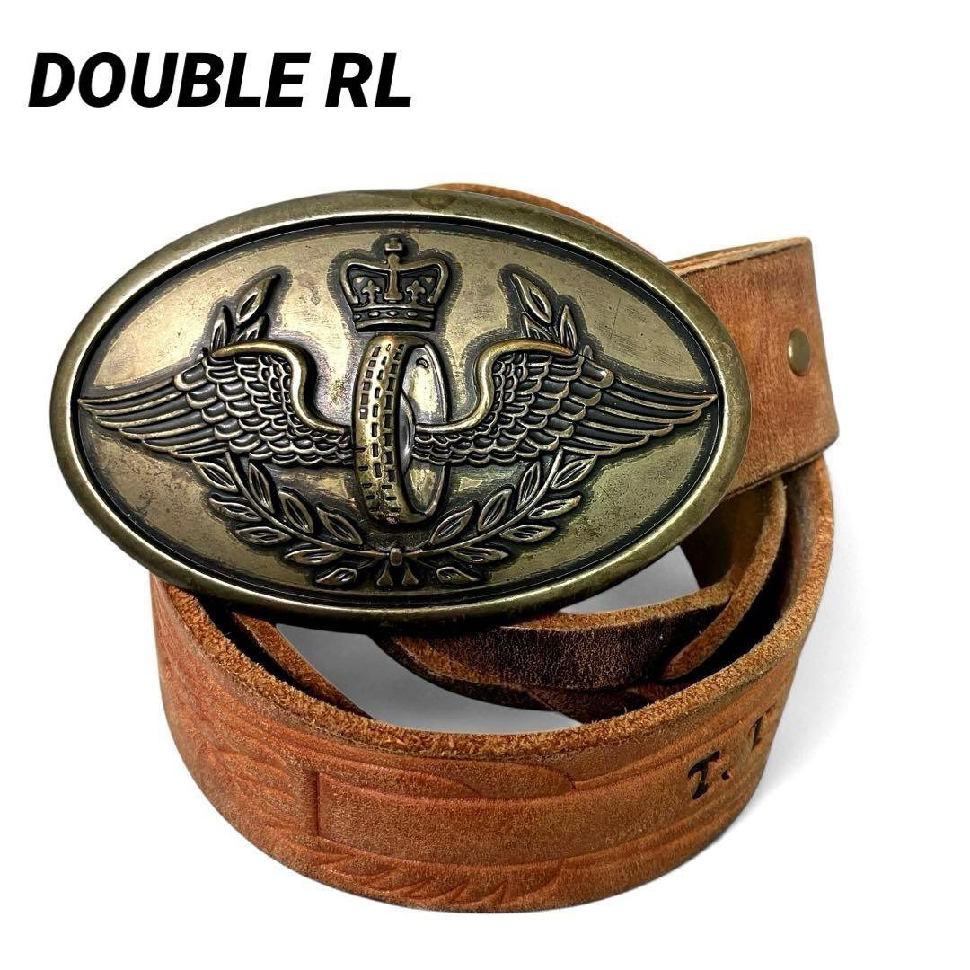 美品‼️DOUBLE RL ダブルアールエル レザーベルト 32 メンズ