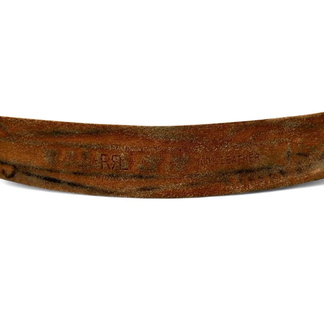 美品‼️DOUBLE RL ダブルアールエル レザーベルト 32 メンズ