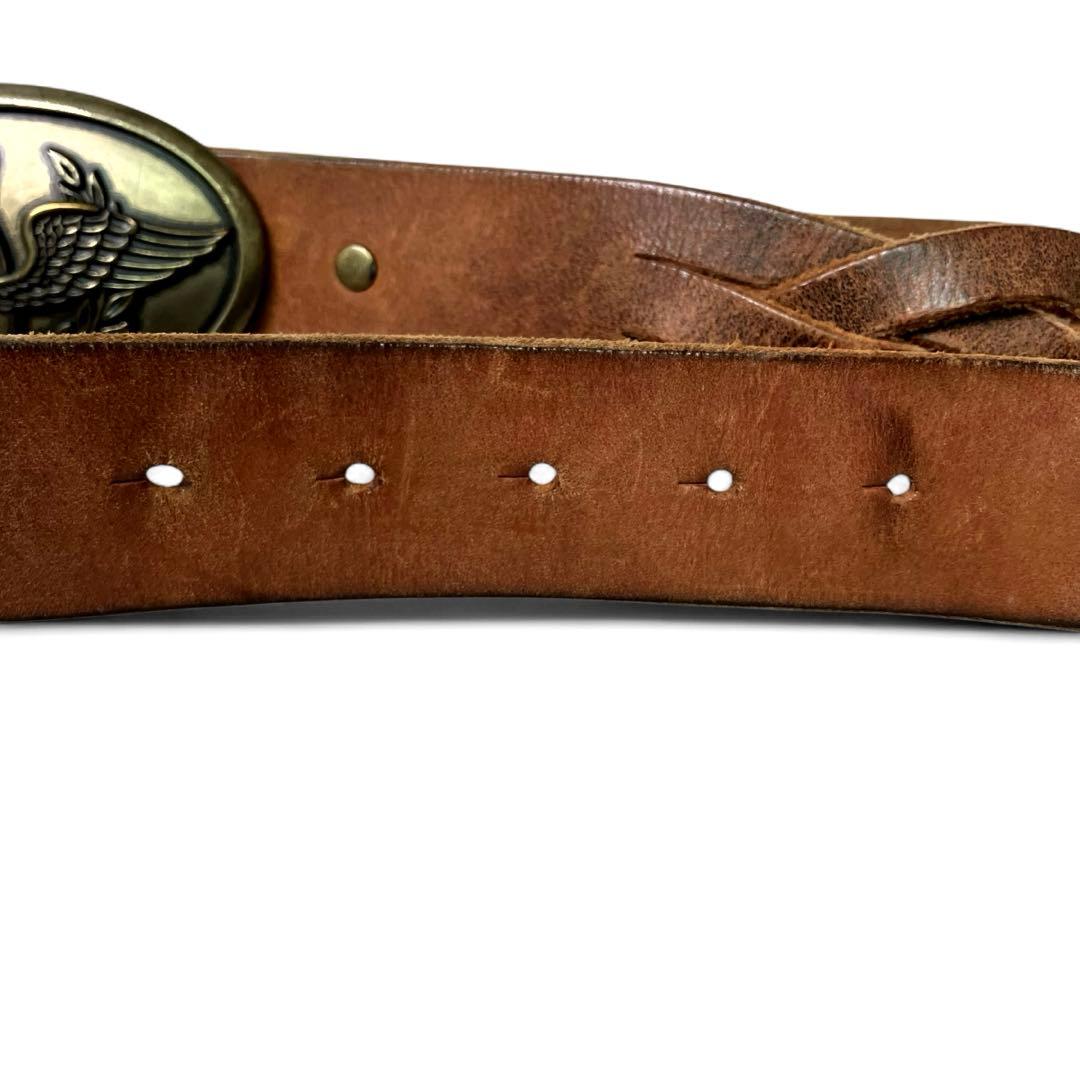 美品‼️DOUBLE RL ダブルアールエル レザーベルト 32 メンズ