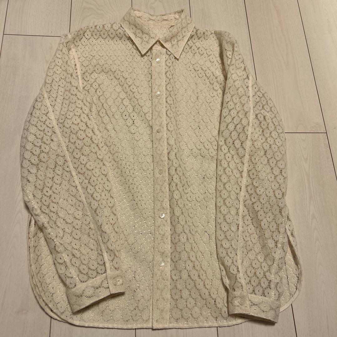 MACPHEE フロッキーレース レギュラーカラーシャツ