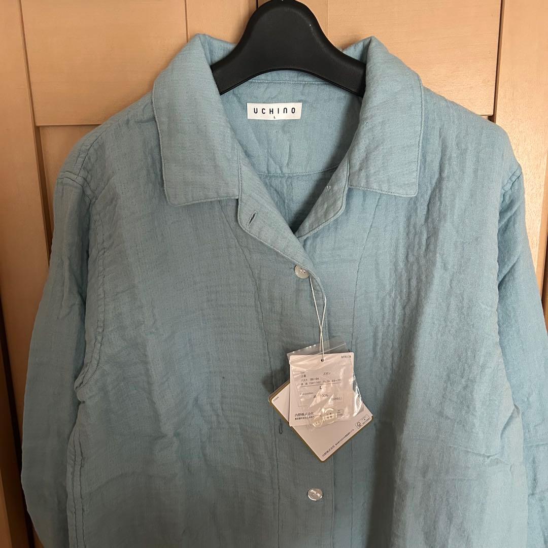 【新品タグ付】UCHINO マシュマロワッフルガーゼライト 快眠パジャマL 上下