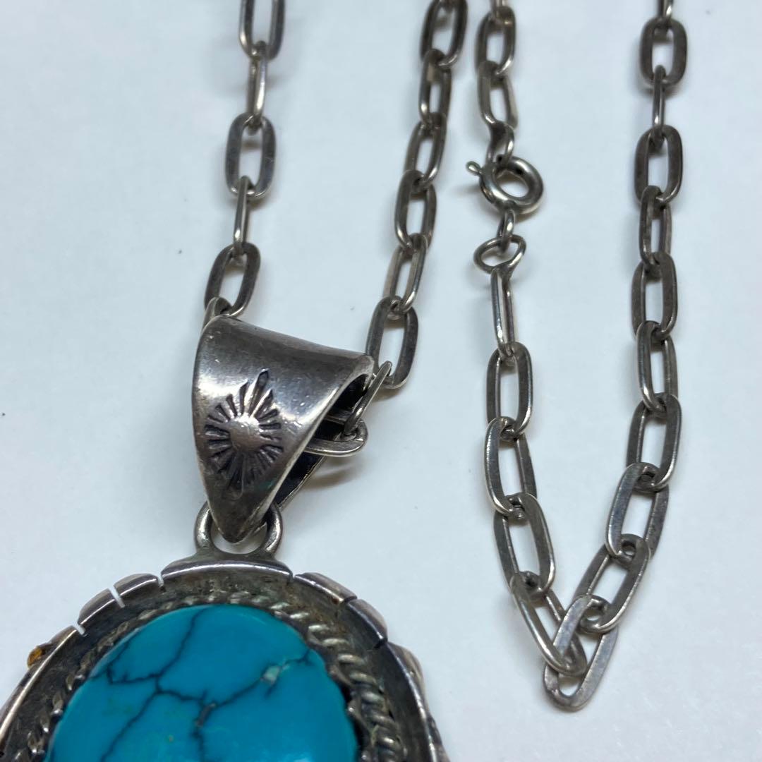 シルバーペンダント　ターコイズ　925刻印　 25g