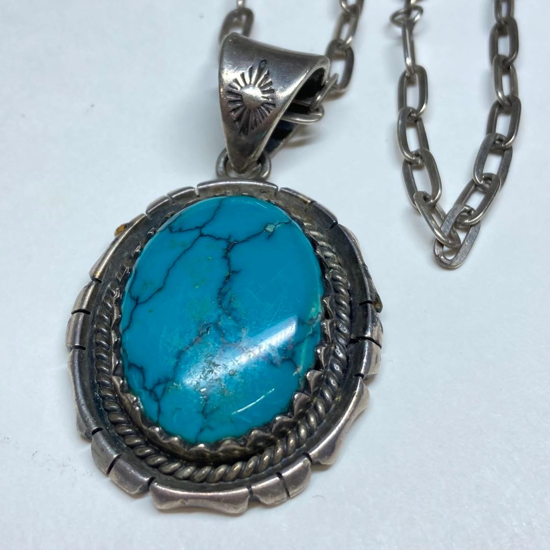 シルバーペンダント　ターコイズ　925刻印　 25g