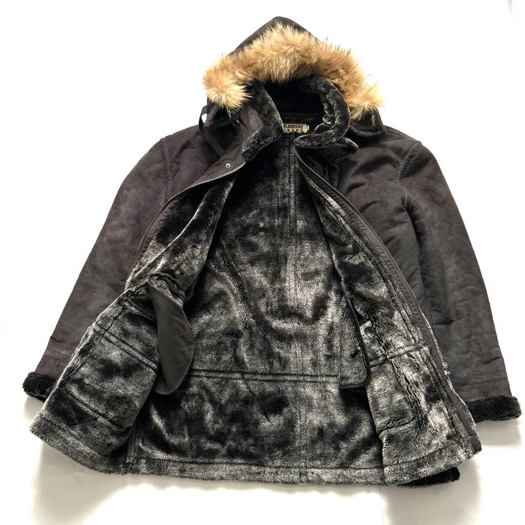 90s 山本寛斎4LサイズKANSAI JEANS ムートンハーフコート