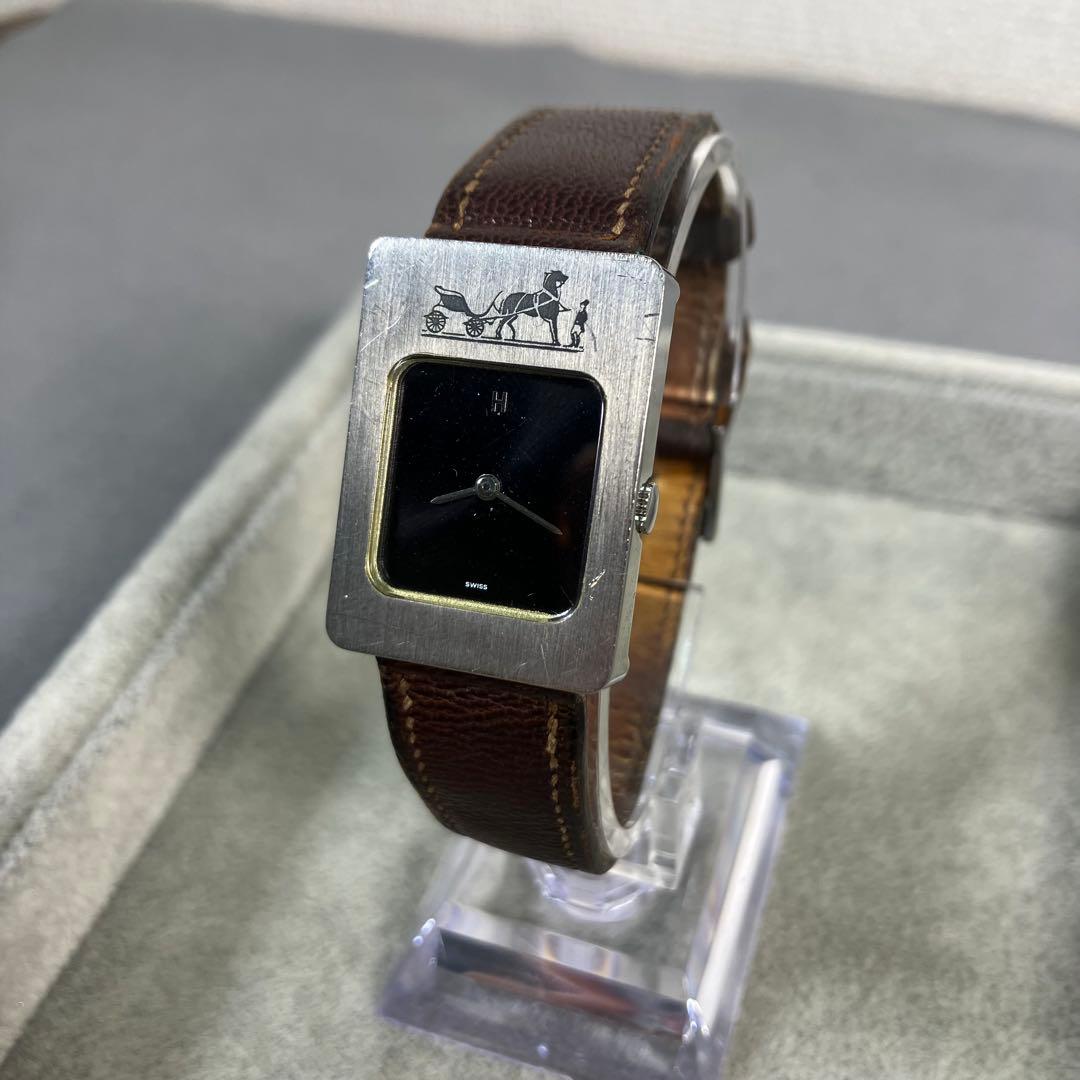 HERMES カレーシュ　ビンテージ　クォーツ時計