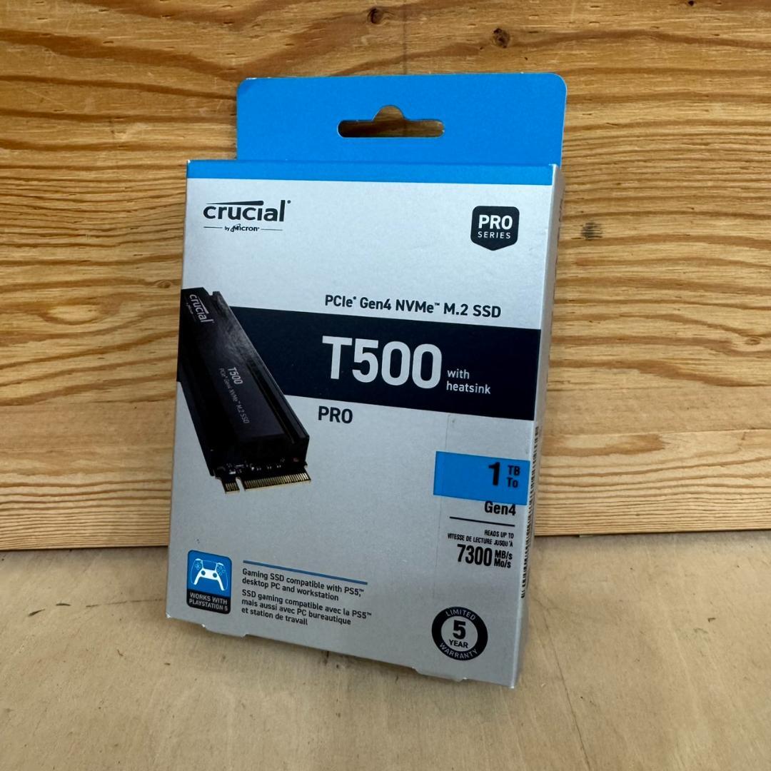 Crucial T500 1TB M.2 SSD ヒートシンク付き