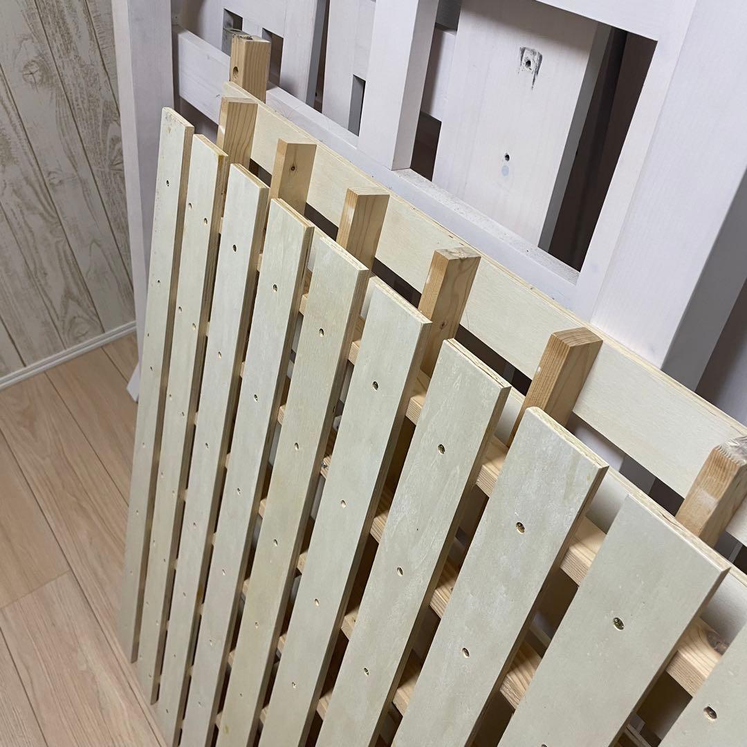 【岡山　引き取り限定】エスパス　階段付き ロフトベッド　階段左右付け替え可能 白