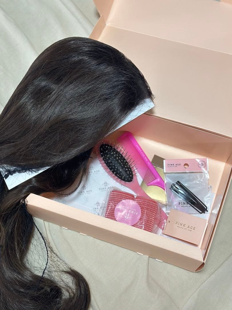 セミ手植えフルウィッグ) レイヤードCカールハグパーマ(モースト原糸) 試着のみ