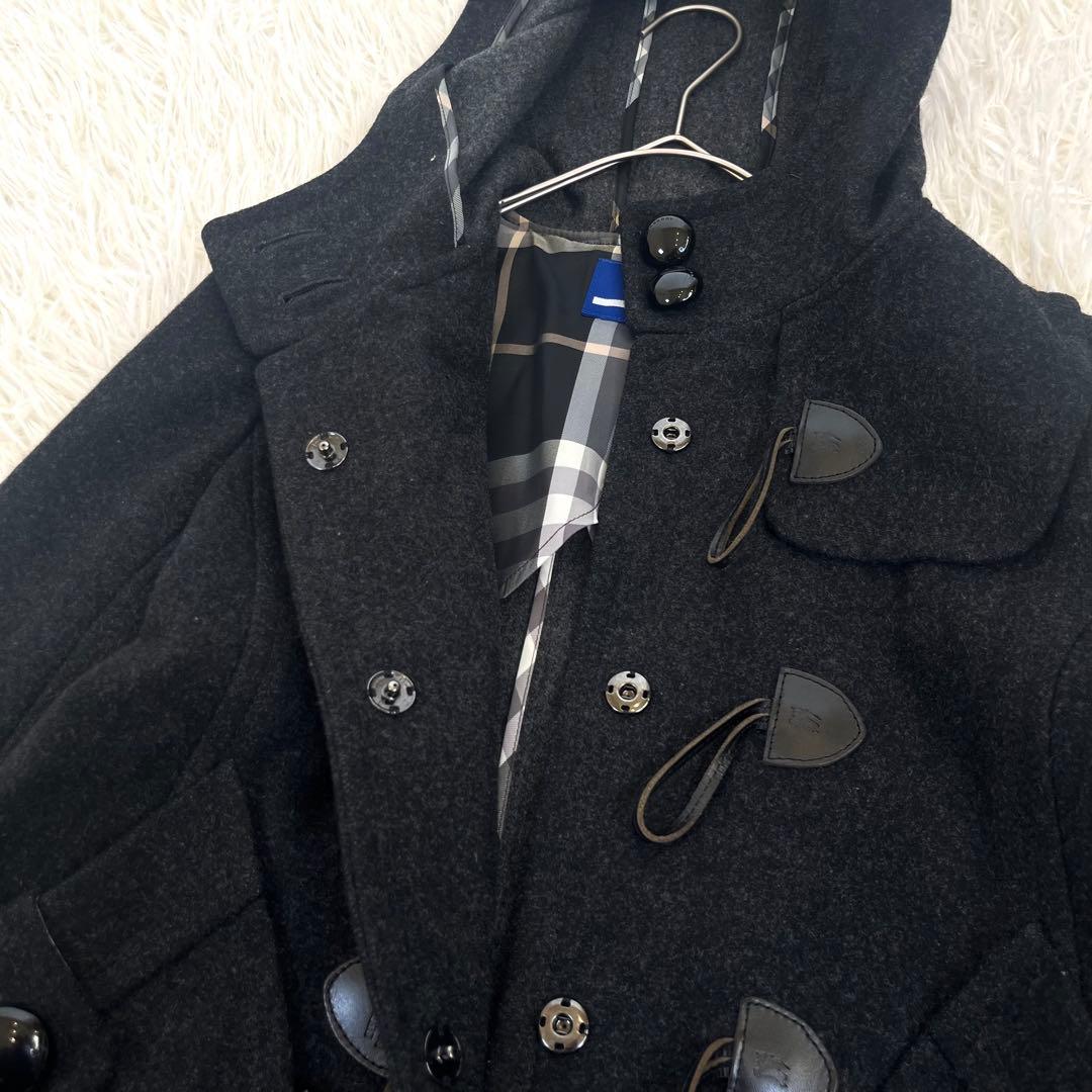 美品✨ バーバリーブルーレーベル ショート ダッフルコート ウール ノバチェック