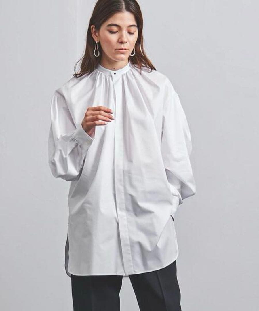 トップス 23ss HYKE T/C GATHERED shirts