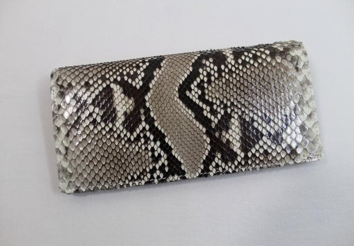 【専用】パイソン 財布 長財布 本革 束入れ 無双 両面パイソン本革 一枚革