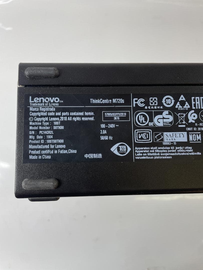 Lenovo ThinkCentre M720s 8世代i3/500GB/4GB