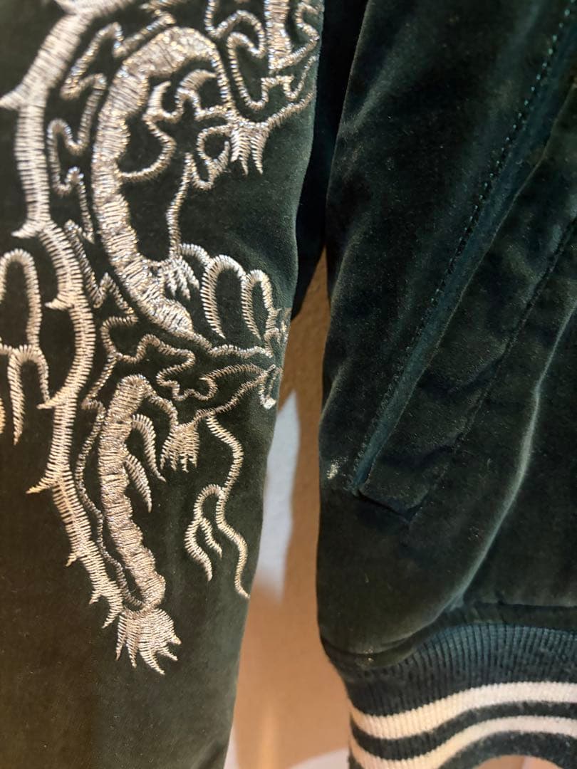 星姫　別珍　スカジャン　珍色　濃グリーン　BTS着用別カラー　ベロア